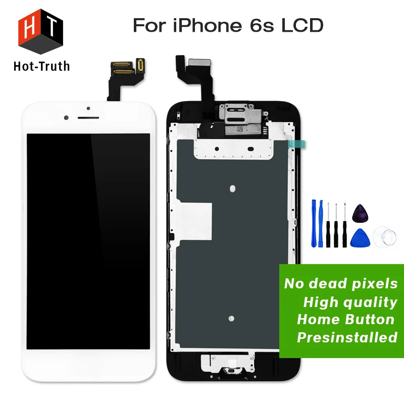 

2Pcs/Lot Fast Shipping For iPhone 6S LCD Display AAA+Quality Touch Screen Assembly+Home Button+Camera+Repair Tools+Balck & White