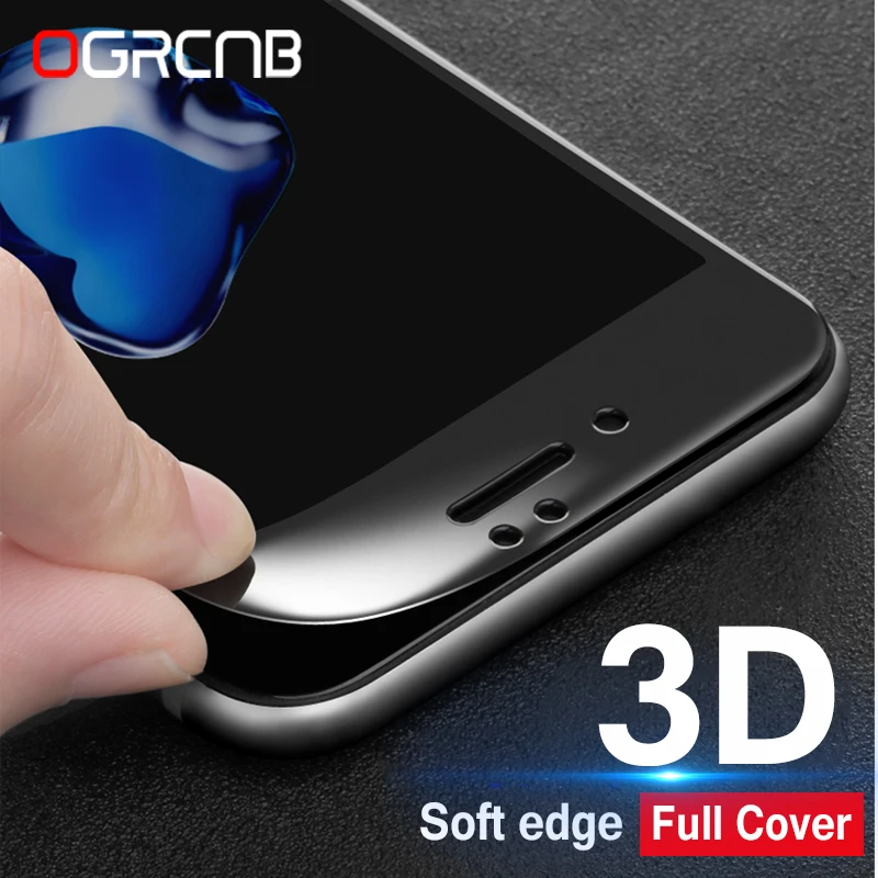 

3D Curved Edge Full Cover Screen Protector For iPhone 6 7 6S 8 Plus Tempered Glass For iPhone 7 8 6 6s Plus C Toughened Film