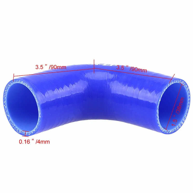 Posbay Универсальный Синий водяной шланг 38-89 мм 90 градусов автомобиль постоянный диаметр силиконовая Соединительная муфта шланга турбо локоть редуктор трубы