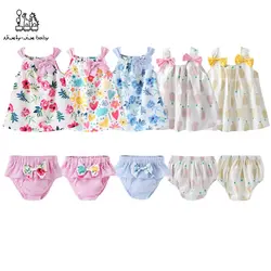 Одежда для новорожденных девочек платье с цветочным принтом и ананасом для малышей полосатые шорты, комплекты одежды комплекты из 2