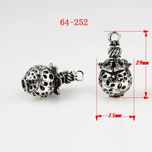 

free shipping 6pcs 64-252 alloy filigree lantern pendant beads tibetan antiquated silver hollow out lantern pendant