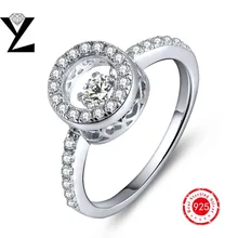 El 925 Puro de Plata Señor de Los Anillos con el Baile CZ Anillos de Diamantes para Las Mujeres Oro Blanco Plateado Joyería de La Manera de La Vendimia