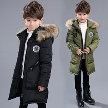 Kids boys hooded padded winter coat new fashion baby boy clothes 2017 children warm jacket and long sections for child