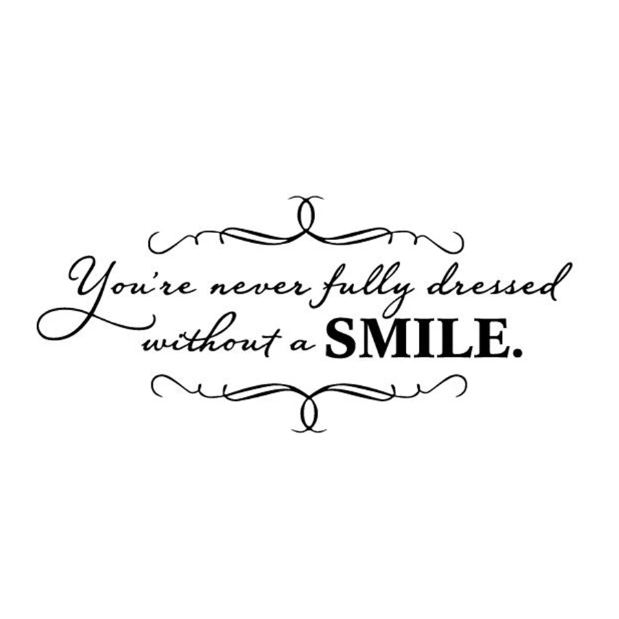 Freies verschiffen Elegante Wandtattoos Zitate sie Nie Voll Gekleidet ohne Ein L„CHELN Vinyl Wandaufkleber Für Mädchen Zimmer Kunst Decor in Freies