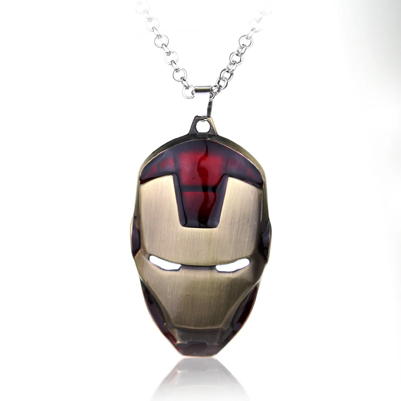Die Avengers Superheld Iron Man Maske Anhänger Halskette Link Kette  Halskette Männer Jungen persönlichkeit Halskette collier Film Jewel  Geschenk _ - AliExpress Mobile