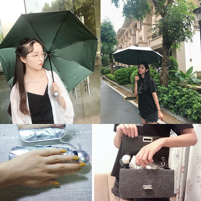 Folding Umbrella 8 Ribs Pocket Mini Umbrella Anti UV Paraguas Sun Umbrella Rain Windproof Light Folding Portable Umbrellas for Women Men Children