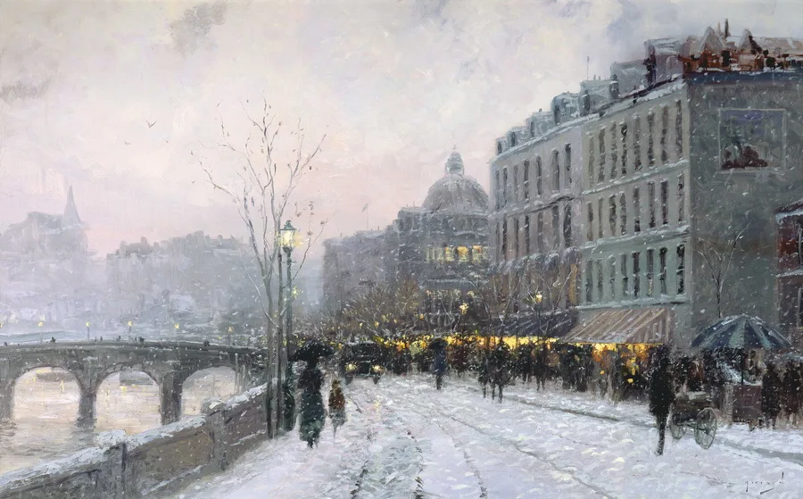 Posters Thomas Kinkade-Evening On The Seine-Classic Contemporary Wall Art Paintings For Living Room Big Discounts | Дом и сад