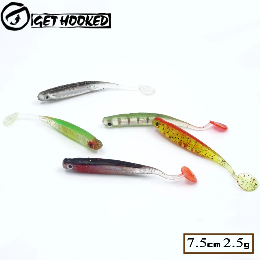 Искусственные 15 шт. 2.5 г 7.5 см 3D Глаза Для Японии Pike Bass Джеркбейт Минноу Шад Мягкие