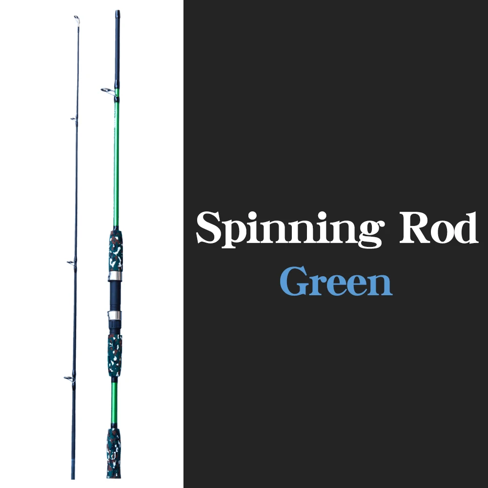 spinning GREEN Спиннинговое литье, ручная приманка, удочка, Pesca, карбоновый полюс, Canne, карп, летающая шестерня, катушка, податчик, Сверхлегкий, мини, для путешествий, для серфинга 1,8 м - Цвет: spinning GREEN
