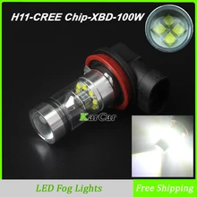 100 Вт 1000LM CREE чип XBD H11 светодиодный туман, 12 В-24 В Авто супер яркий руководитель Туман лампа H8 вождения DRL лампы дневного света