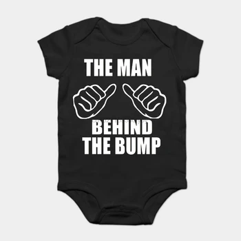 

Baby Onesie Baby Bodysuits kid t shirt The Man Behind The Bump Funny Wife Pregnant Husband Father Black Summer Style Swag