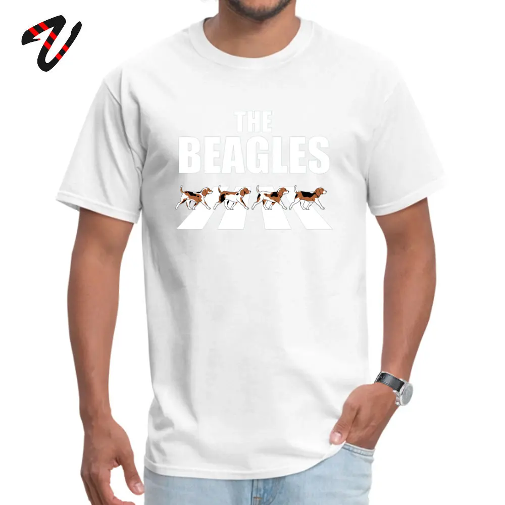 The Beagles Parody Tops Shirt Plain Round Collar Fashionable Short Sleeve 100% Cotton Men's T-shirts Custom Tees The Beagles Parody  -27081 white
