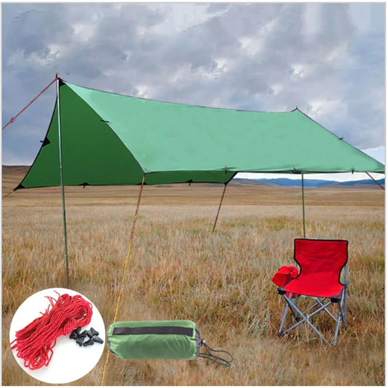 

4*3m Camping Sun shelter Beach Tent Pergola Waterproof Tarp Ultralight Tent Shade sun Coating Pergola rope buckle 40D nylon new