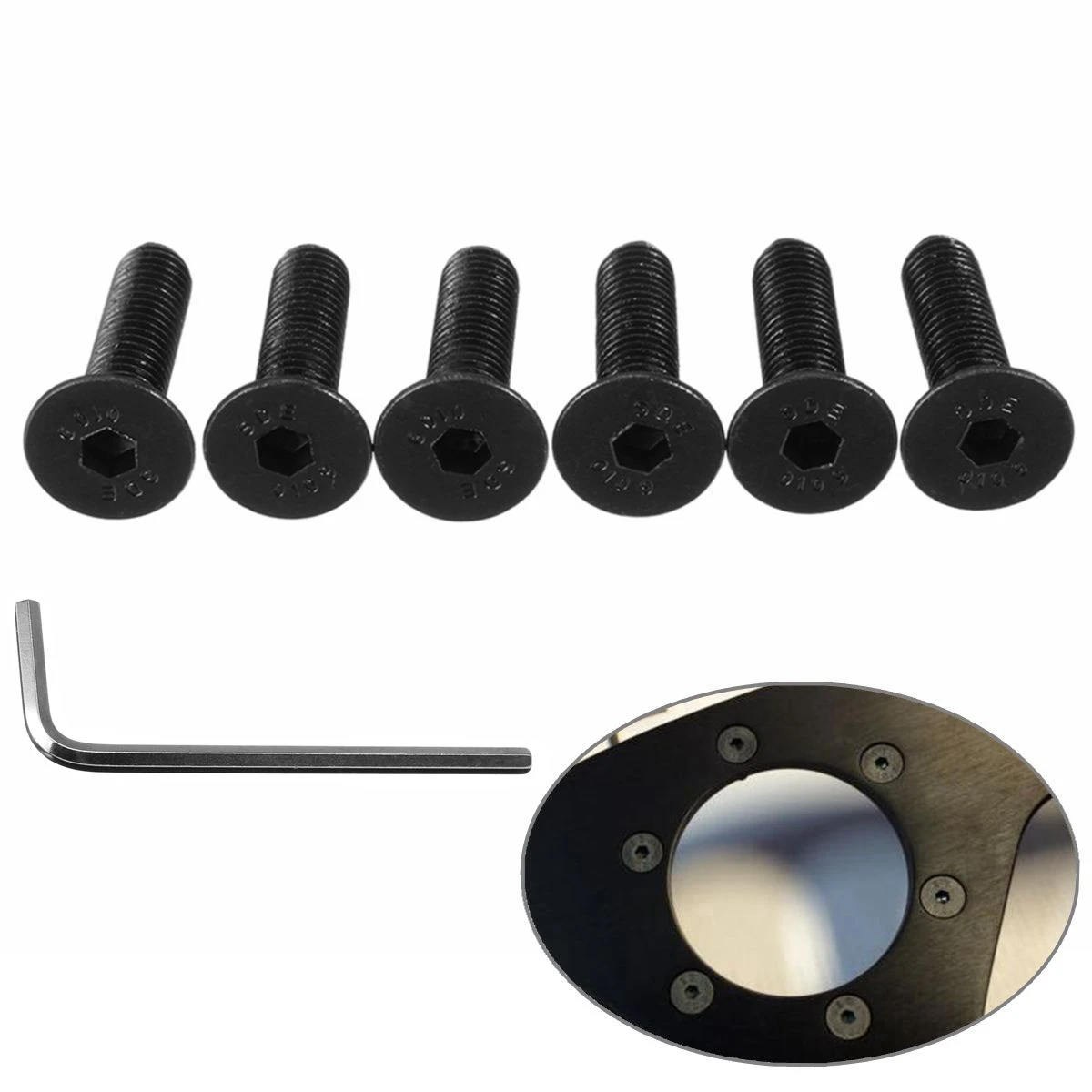 1 Set Black Taper Steering Wheel Screw Bolts For Nardi Personal OMP For