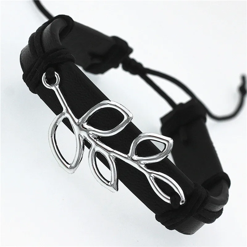 GO MAX DGW кожаные браслеты с листьями для мужчин и женщин Pulseira Masculina ювелирные