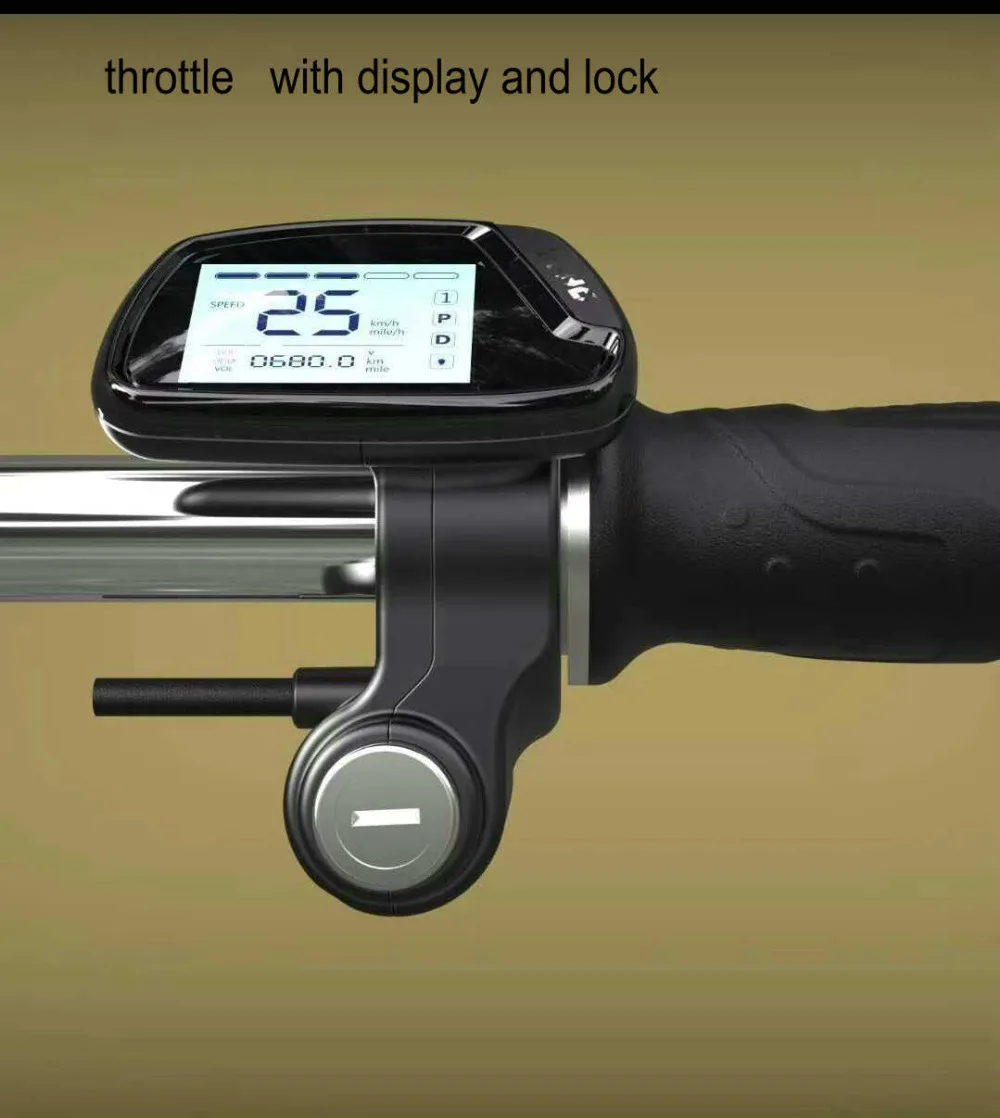 

twist throttle with voltage indicator&speedometer&lock&lcd DISPLAY+turning light electric bike scooter tricycle MTB PARTS grips