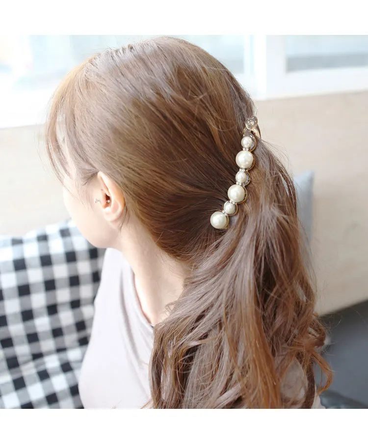 

simulated pearl hair claw banana clip hair accessories for women hairclip barette hairgrip alligator hair clips jewelry