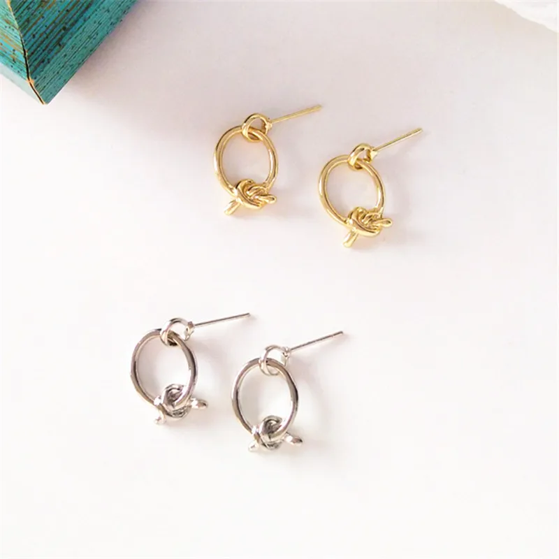 

Simple knotted fashion earrings Vintage geometric lady earrings Exaggerated ear ring Refined popular women decorative earrings