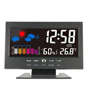 Loskii DC-003 Digital Wireless Hygrometer Therometer LED Projection Weather Station Alarm Clock 