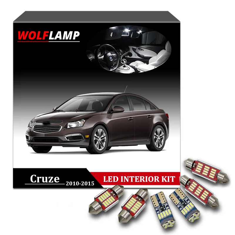 Wolflamp 8 шт. супер яркий белый светодисветильник салона автомобиля s для 2010-2015 Chevrolet