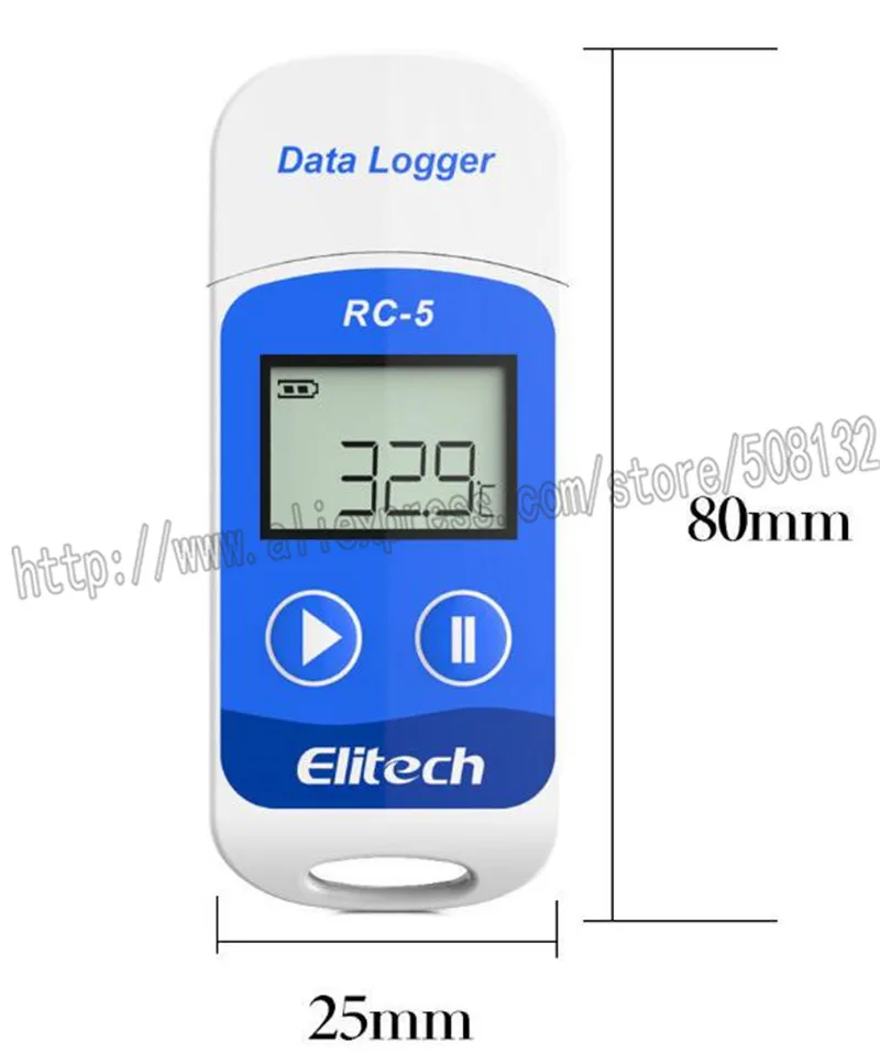 Elitech RC-5 USB Температура регистратор данных Регистраторы внутренний Сенсор 32000 точек