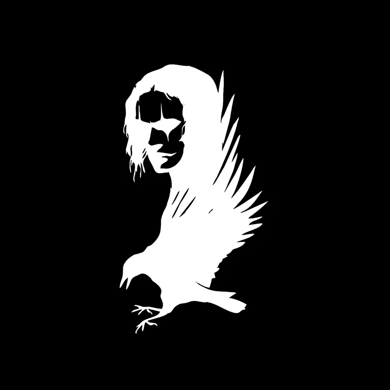 

8.8CM*16CM Individualized Crow And People Vinyl Waterproof Car Window Sticker Decal Black/Silver