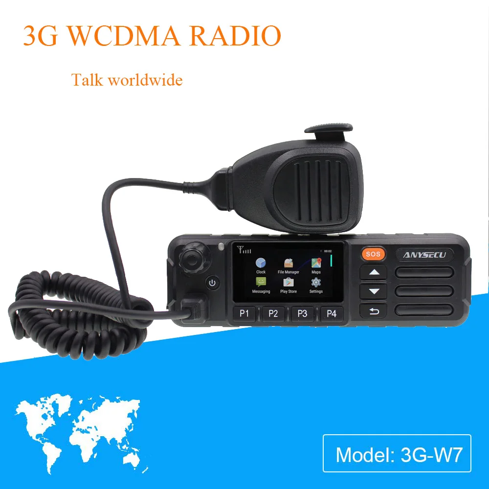ANYSECU 3G IP Radio WCDMA/GSM Radio with GPS SOS Function work with REAL PTT / ZELLO 3G Car