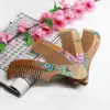 Flower Painted Chinese Peach Wood Comb  Healthy Scalp Massage Anti-Static Comb Hair Care Wooden Gift Beauty Tool 1