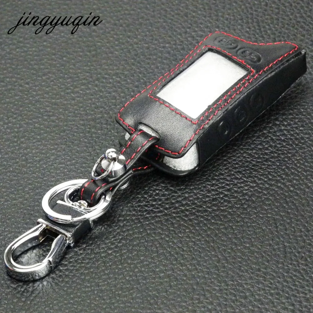 jingyuqin Remote Two Way Car Alarm leather Case Cover keyChain For Tomahawk TZ9010 TZ9030 TW9030 LCD | Автомобили и мотоциклы