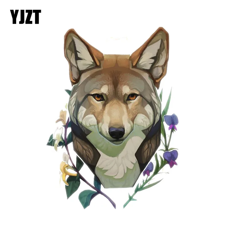 

YJZT 12CM*16.5CM Cartoon Hand Drawn Wolf Decal PVC Motorcycle Car Sticker 11-00562