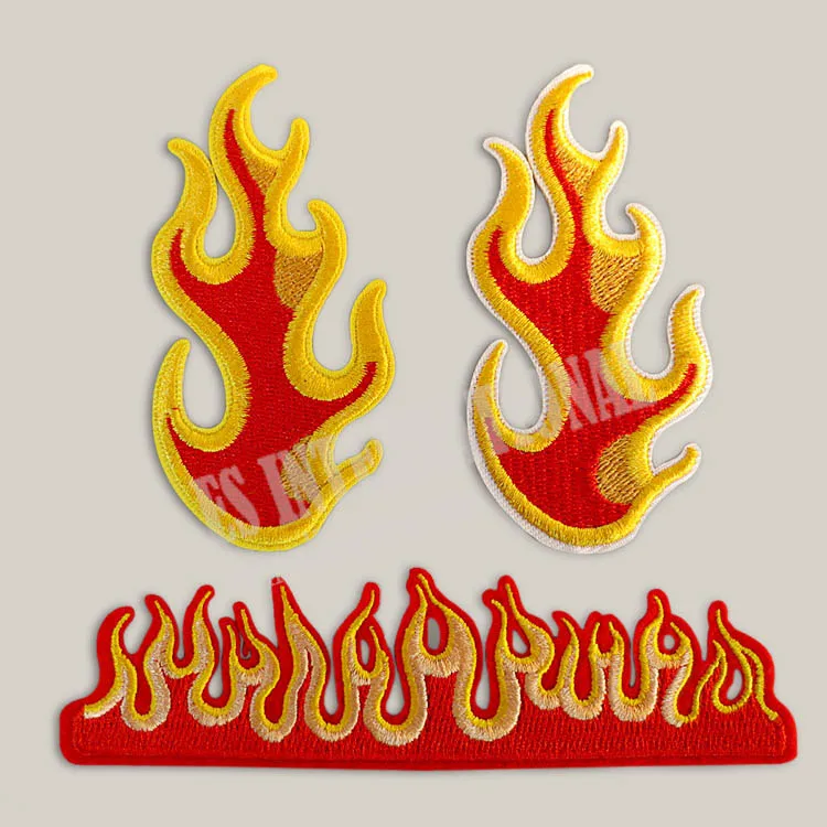 

Embroidery Patches for Jacket Back Vest Motorcycle Biker Fire Flame