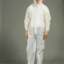 Enviroguard 60 г/м² ткани SMS комбинезон с капюшоном и сапоги, одноразовые, эластичные запястья, белый, средний(случае 30