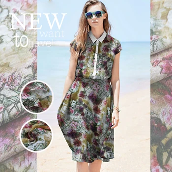 

A color coded stripe silk classic senior hemp printed dress skirt shirt fabric