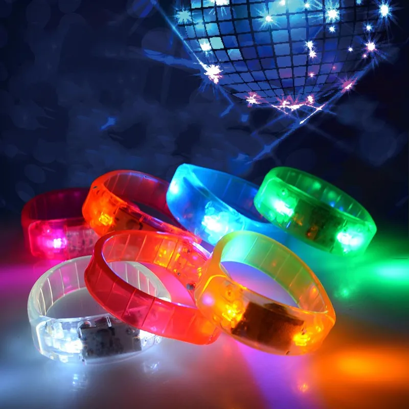Music Activated Led Flashing Bracelet Light Up Bangle Wristband Night