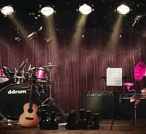 Rock Music Band Stage Vinyl Background Photography Digital
