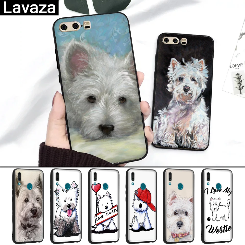 

Lavaza cartoon Westie dog Rubber Silicone Case for Huawei P8 Lite 2015 2017 P9 2016 Mini P10 P20 Pro P Smart 2019