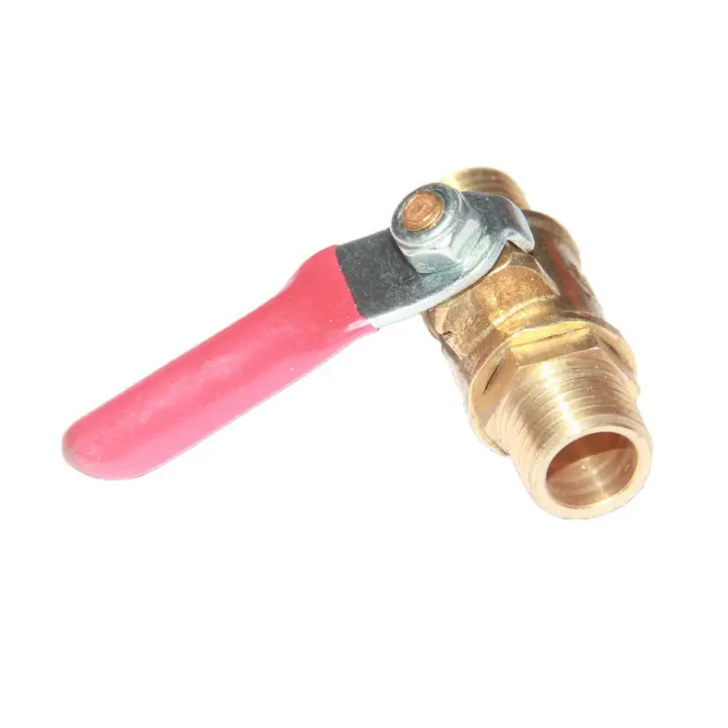 

Heavy Duty Brass Ball Valve 1/4"NPT Male to Male Thread Pipe Fitting Red