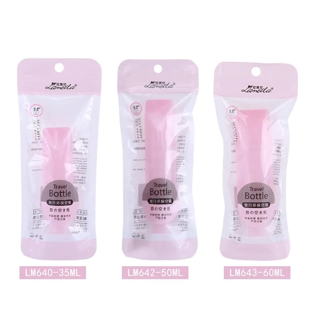 

Portable Travel Empty Bottle Squeezable Flip Cap Soft Tube Bottle Cosmetic Cream Shampoo Facial Cleanser Container 35/50/60ml