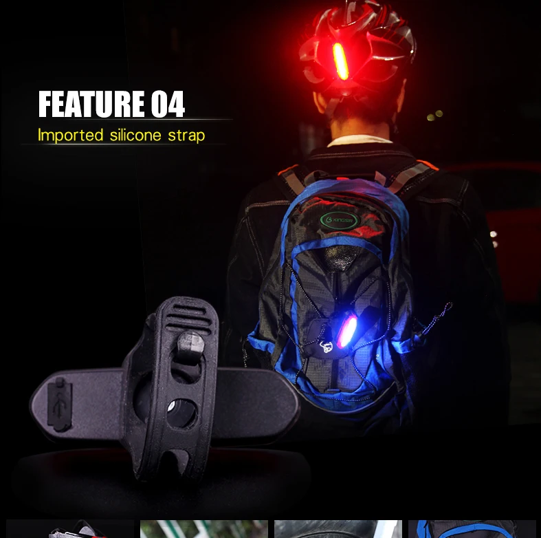 Flash Deal USB Rechargeable Bike Lights Mountain Bike Taillight Warning Light LED Four Modes Two Colors Variable Light  Bicycle Light 7
