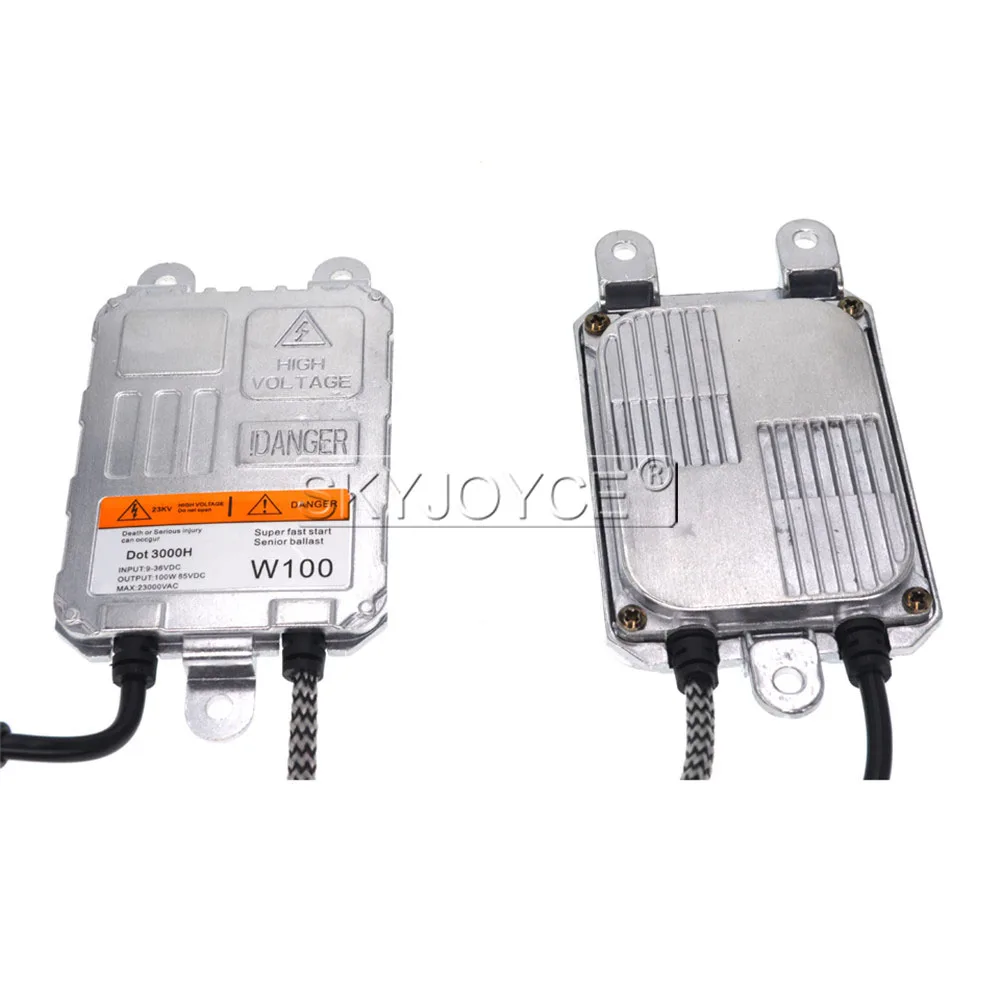 SKYJOYCE 1 Pair High Power 100W HID Ballast AC 12V 24V Super Fast Start Slim Reactor For Car Light Xenon 100W HID Headlight Kit (2)