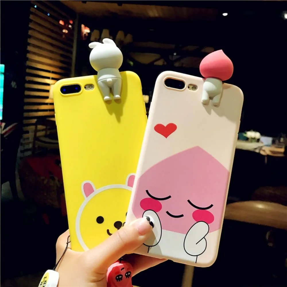Squishy Phone Case For iPhone 7 3D Cute Papa Rabbit Cartoon Squeeze Relief IMD Soft Silicone ...