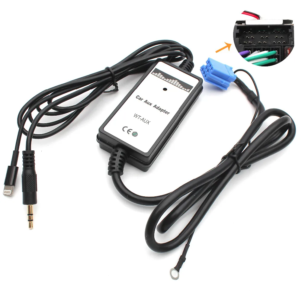 Moonet автомобильный AUX адаптер iPhone Lightning AUX вход cd-чейнджер для VW Skoda Seat Golf Jetta Passat Octavia 8pin QX193