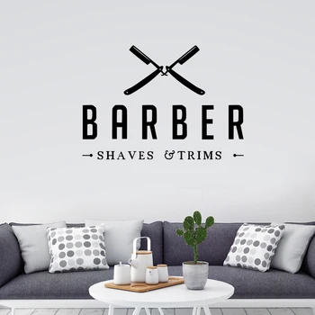 

Man Shavers Barber Shop Sticker Chop Bread Decal Haircut Posters Vinyl Wall Art Decals Decor Windows Decoration Mural