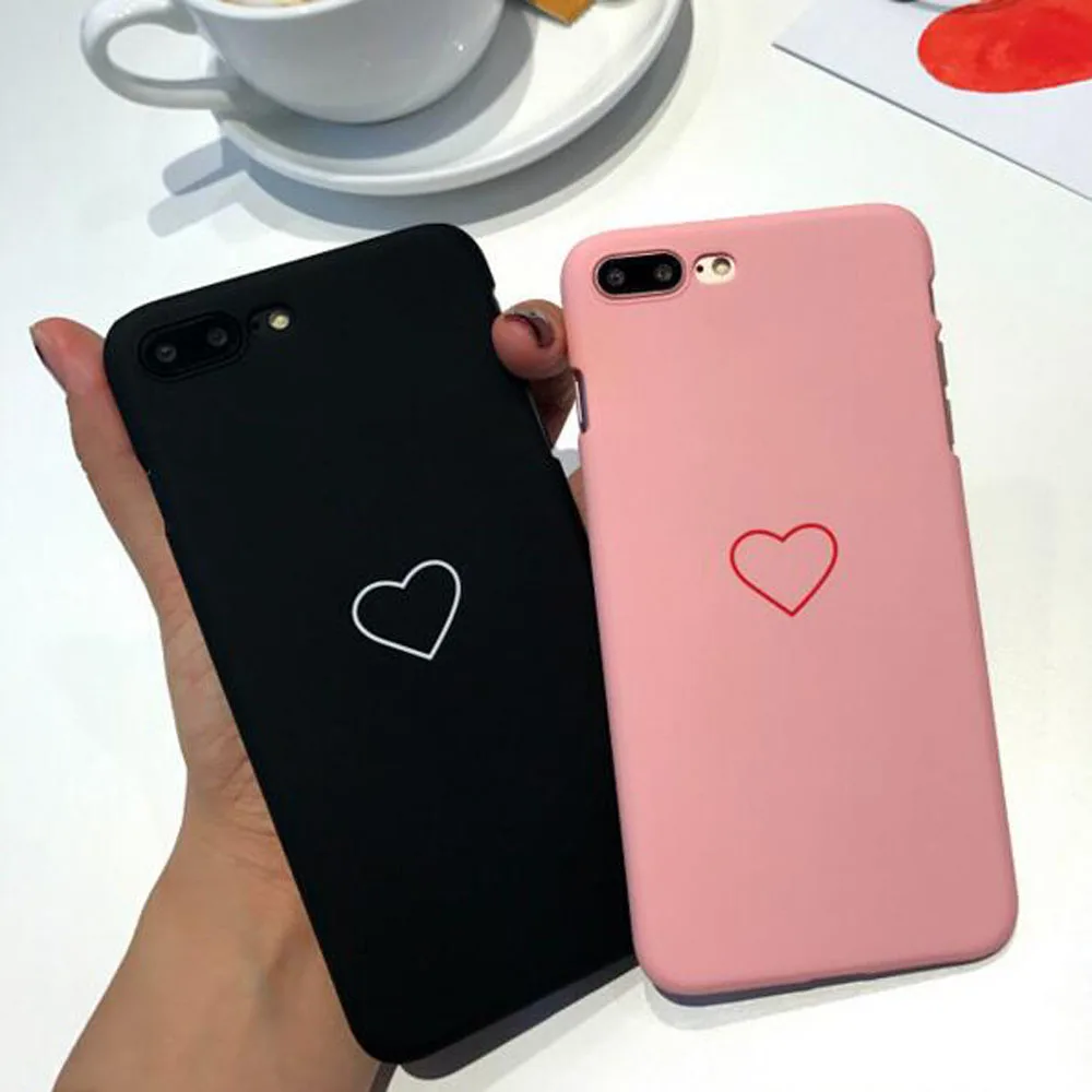 Lovers Heart Phone Case For iphone 7 Case For iphone 6 S 6S 8Plus 7Plus X XS Max Xr 5 5s Se Hard Cover Black Pink Couple Coque Lovers Heart Phone Case For iphone 7 Case For iphone 6 S 6S 8Plus 7Plus X XS Max Xr 5 5s Se Hard Cover Black Pink Couple Coque