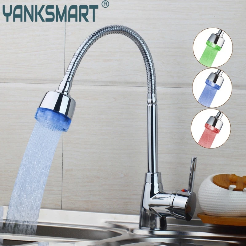 Кухонный смеситель с поворосветодиодный МОМ 360 градусов|swivel faucet|hot coldmixer kitchen |