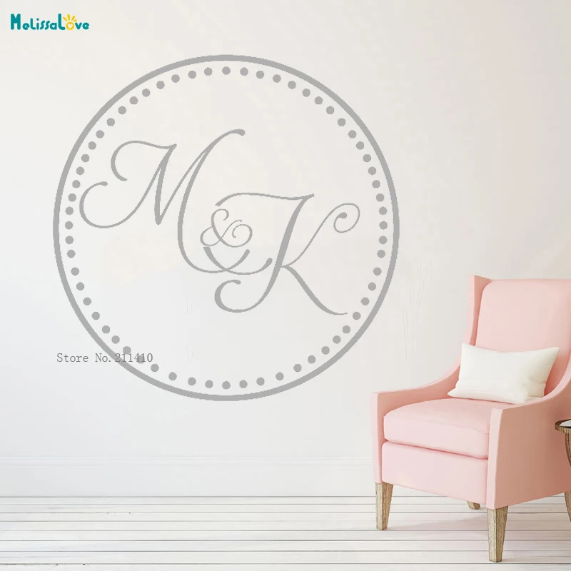 Monogram Vinyl Sticker - Custom Family Initials Name - Personalized Die Cut  Decal - TRADITIONAL