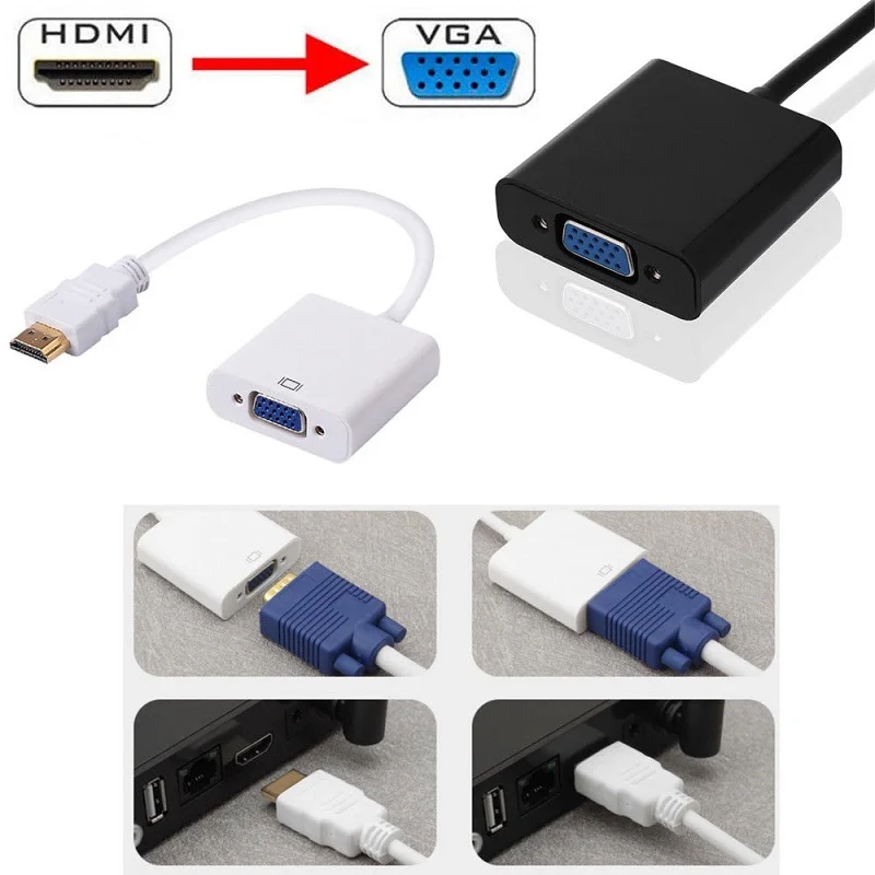 

1080P HDMI Male To VGA Female Video Converter Adapter Cable For Camera HD TV