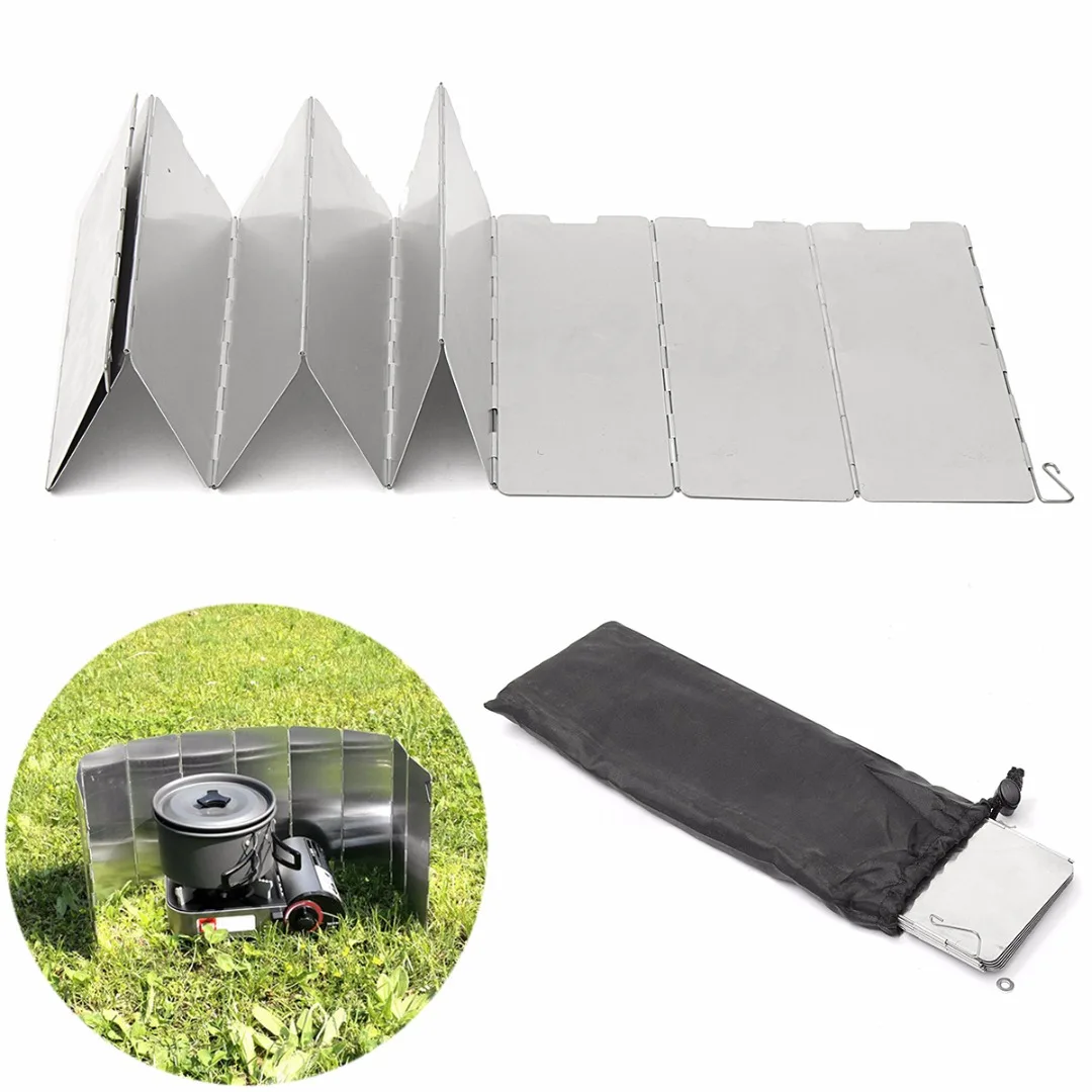 MAYITR Foldable 10 Plates Wind Shield Camping Picnic Cooking Gas Stove Aluminum Wind Shield MAYITR Foldable 10 Plates Wind Shield Camping Picnic Cooking Gas Stove Aluminum Wind Shield