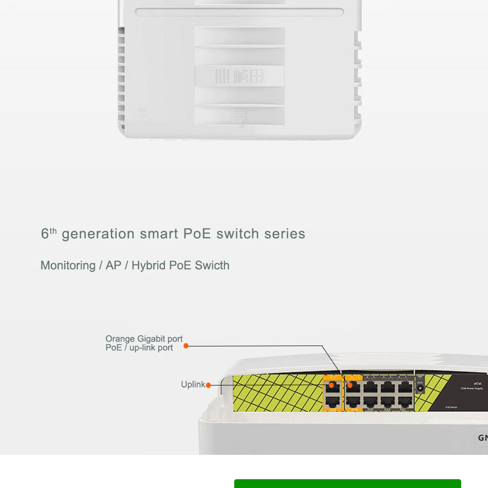 48 в сетевой переключатель POE Ethernet с 8 + 2 10/100/1000 Мбит/с порты IEEE 802,3 af/at