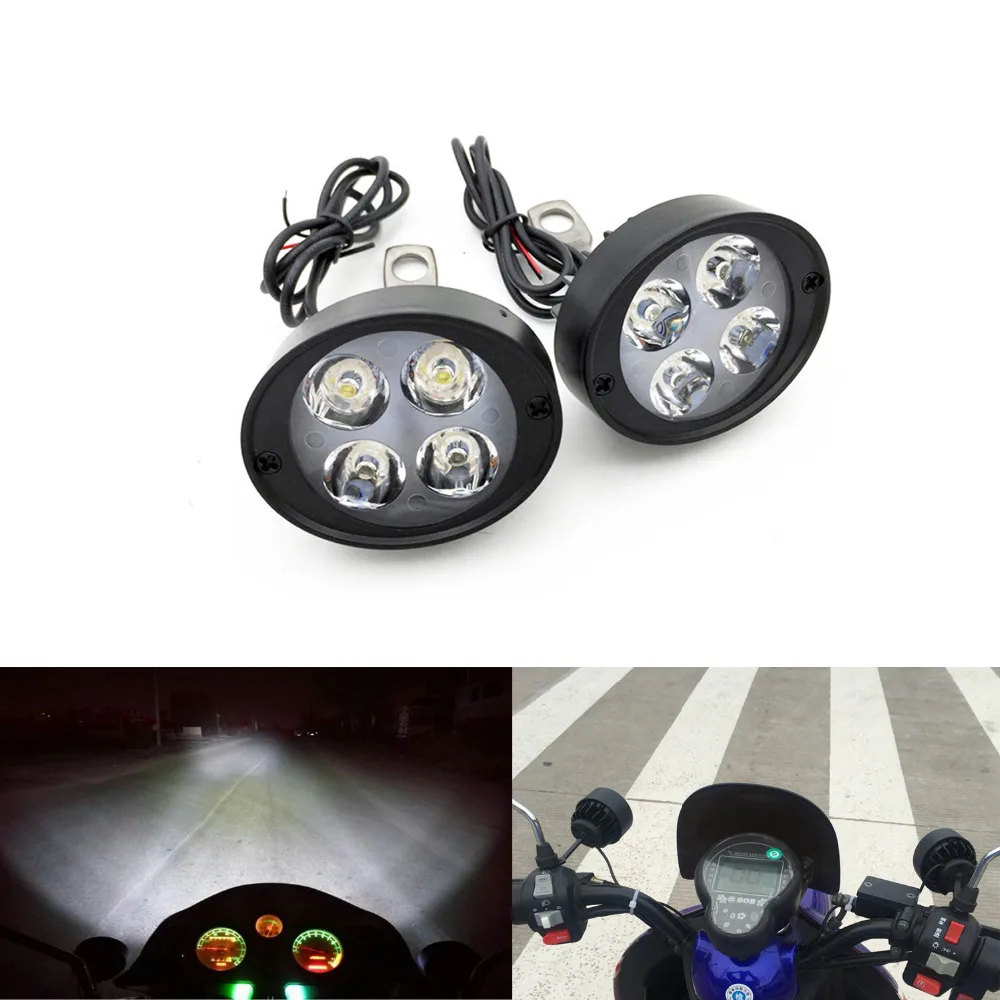 Haissky 2 Pcs Universal Led Motorcycle Motorbike Spot Light Spotlight